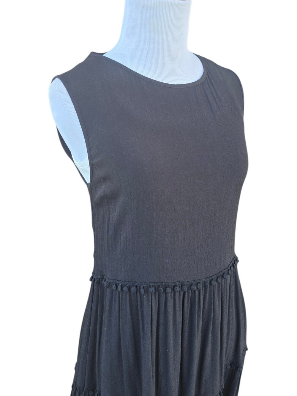 For Love And Lemons Black Tiered Mini Dress Size XS - Picture 3 of 8